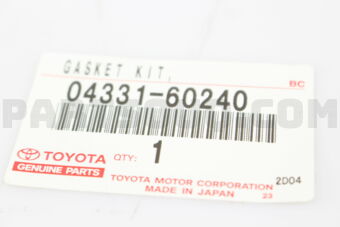 0433160240 GASKET KIT, MANUAL TRANSMISSION OV