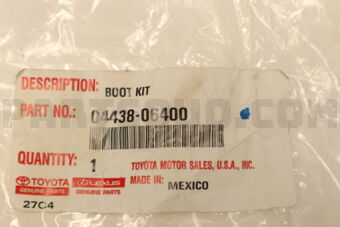0443806400 Toyota BOOT KIT, FRONT DRIVE SHAFT INBOARD JOINT, LH