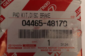0446548170 Toyota PAD KIT, DISC BRAKE, FRONT
