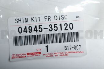 0494535120 SHIM KIT, ANTI SQUEAL, FRONT