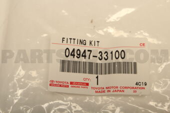 0494733100 Toyota FITTING KIT, DISC BRAKE, FRONT