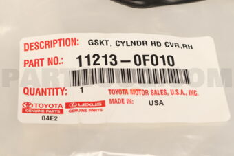 112130F010 GASKET, CYLINDER HEAD COVER