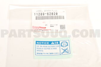 1128962020 LABEL, SPARK PLUG NOTICE