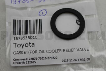 1578535010 GASKET(FOR OIL COOLER RELIEF VALVE