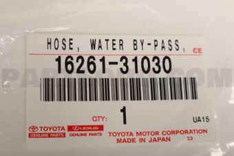 1626131030 Toyota HOSE, WATER BY-PASS, NO.1