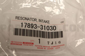 1789331030 Toyota RESONATOR, INTAKE AIR