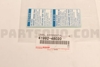 4199248020 Toyota LABEL, DIFFERENTIAL NOTICE