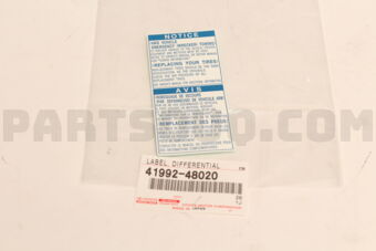 4199248020 Toyota LABEL, DIFFERENTIAL NOTICE