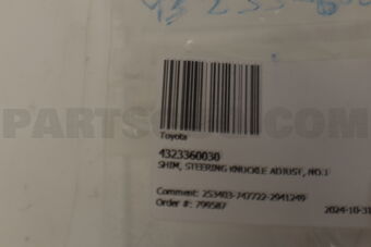 4323360030 Toyota SHIM, STEERING KNUCKLE ADJUST, NO.1