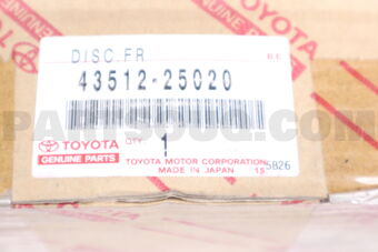 4351225020 Toyota DISC, FRONT