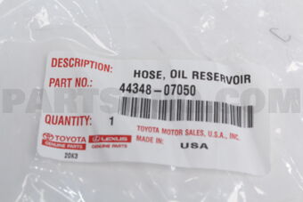 4434807050 Toyota HOSE, OIL RESERVOIR TO PUMP, NO.1