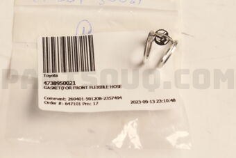 4738950021 Toyota GASKET(FOR FRONT FLEXIBLE HOSE)