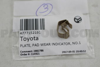 4777152191 PLATE, PAD WEAR INDICATOR, NO.1