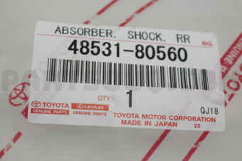 4853180560 ABSORBER ASSY, SHOCK, REAR, RH/LH