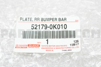 521790K010 PLATE, REAR BUMPER BAR