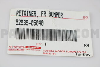 5253505040 RETAINER, FRONT BUMPER SIDE, RH