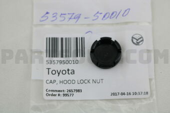 5357950010 CAP, HOOD LOCK NUT