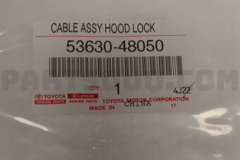 5363048050 Toyota CABLE ASSY, HOOD LOCK CONTROL
