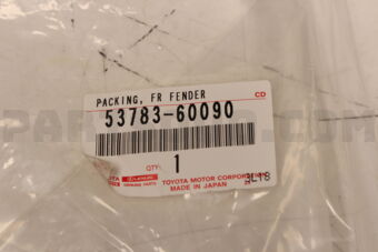 5378360090 Toyota PACKING, FRONT FENDER APRON TRIM, C