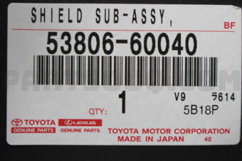5380660040 SHIELD SUB-ASSY, FRONT FENDER SPLA