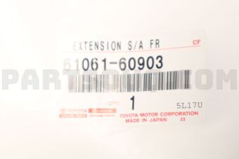 6106160903 Toyota EXTENSION SUB-ASSY, REAR WHEEL OPENING, NO.1 RH