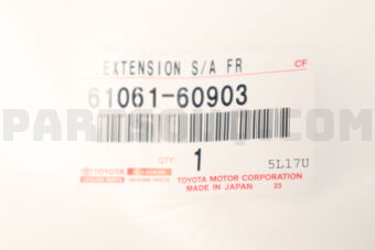6106160903 Toyota EXTENSION SUB-ASSY, REAR WHEEL OPENING, NO.1 RH
