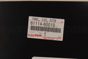6111460010 Toyota PANEL, SIDE, OUTER NO.2 LH