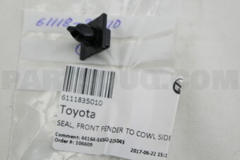 6111835010 SEAL, FRONT FENDER TO COWL SIDE, R