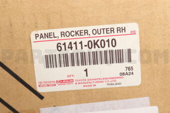 614110K010 Toyota PANEL, ROCKER, OUTER RH
