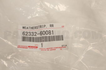 6233260081 Toyota WEATHERSTRIP, REAR DOOR OPENING TRIM, LH