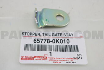 657780K010 STOPPER, TAIL GATE STAY