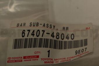 6740748040 Toyota BAR SUB-ASSY, REAR DOOR WINDOW DIVISION, RH