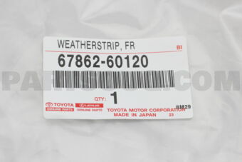 6786260120 WEATHERSTRIP, FRONT DOOR, LH