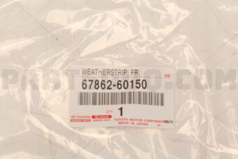 6786260150 Toyota WEATHERSTRIP, FRONT DOOR, LH
