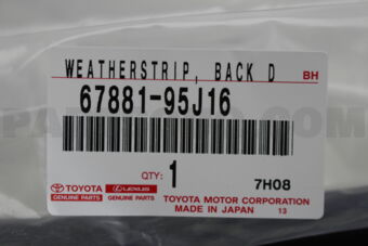 6788195J16 WEATHERSTRIP, BACK DOOR