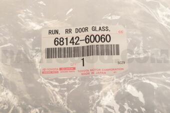 6814260060 RUN, REAR DOOR GLASS, RH
