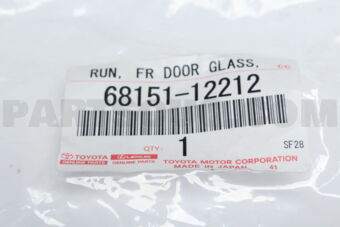 6815112212 RUN, FRONT DOOR GLASS, LH