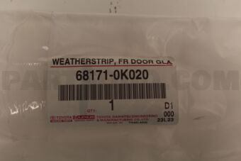 681710K020 Toyota WEATHERSTRIP, FRONT DOOR GLASS, INNER RH