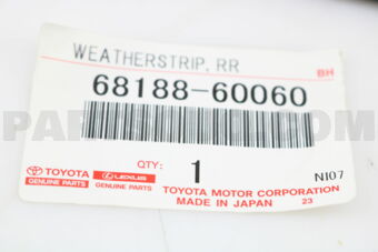 6818860060 WEATHERSTRIP, REAR DOOR QUARTER WI