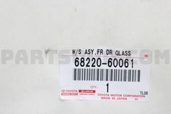 6822060061 WEATHERSTRIP ASSY, FRONT DOOR GLAS