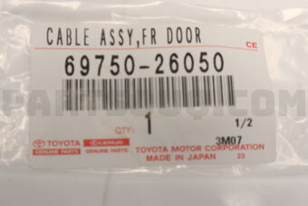 6975026050 Toyota CABLE ASSY, FRONT DOOR INSIDE LOCKING, RH