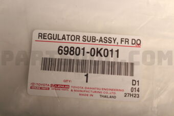 698010K011 Toyota REGULATOR SUB-ASSY, FRONT DOOR WINDOW, RH
