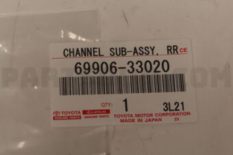 6990633020 Toyota CHANNEL SUB-ASSY, REAR DOOR GLASS, LH