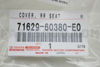 7162960380E0 COVER, REAR SEAT CUSHION HINGE, 
