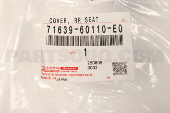 7163960110E0 Toyota COVER, REAR SEAT CUSHION HINGE, LH