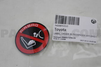 74598YC010 LABEL, DRIVER & PASSENGER AIR BAG 