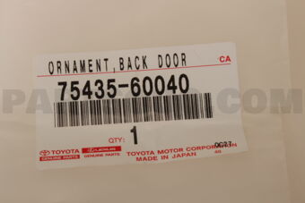 7543560040 ORNAMENT, BACK DOOR