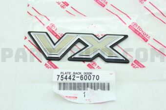 7544260070 PLATE, BACK DOOR NAME, NO.2