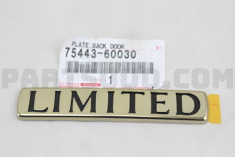 7544360030 PLATE, BACK DOOR NAME, NO.1