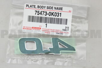754730K031 PLATE, BACK DOOR NAME